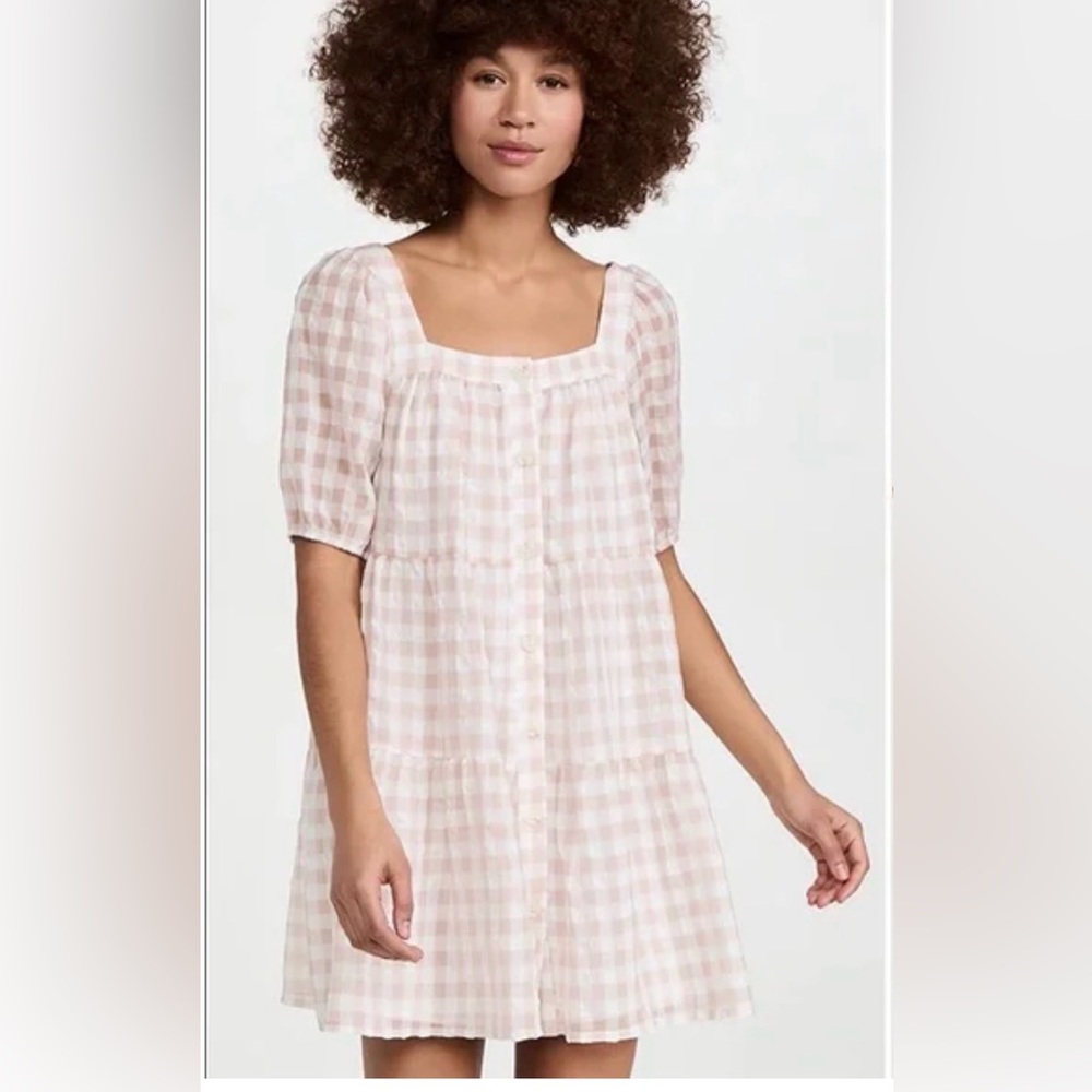 En Saison Value Mini Babydoll Dress in Gingham Pink